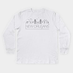 New Orleans Minimal Skyline Kids Long Sleeve T-Shirt